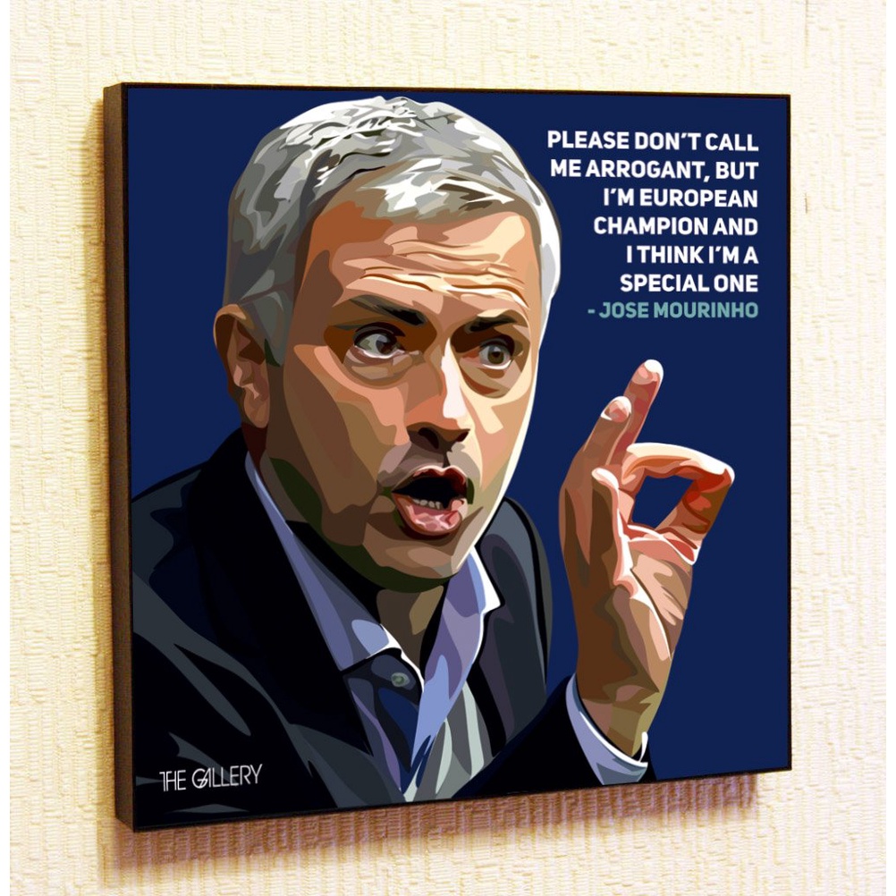 ยอดนิยม Jose Mourinho เชลซีฟุตบอลคําคมสร้างแรงบันดาลใจสติ๊กเกอร์ติดผนัง Pop Art ของขวัญ Portrait กรอ