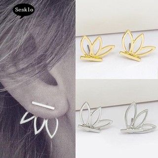 เครื่องประดับต่างหูแบบติดหูแฟชั่นผู้หญิงรูปดอกบัว