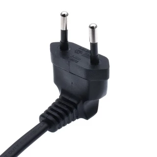 สายไฟ AC 2PIN สีดำ ยาว 3เมตร 5เมตร AC power cord C7 EU Type Angled 90 degree For samsung sony LED TV etc. 3m,5m Black