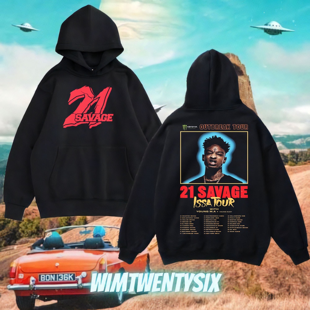 HOODIE RAP 21 SAVAGE ISSA TOUR (เสื้อแจ็คเก็ตสําหรับทุกเพศ)