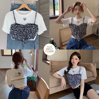 Theyourlooks ‪♡ พร้อมส่ง Romance stackable top เสื้อครอปแขนสั้น 🖇🎨✨