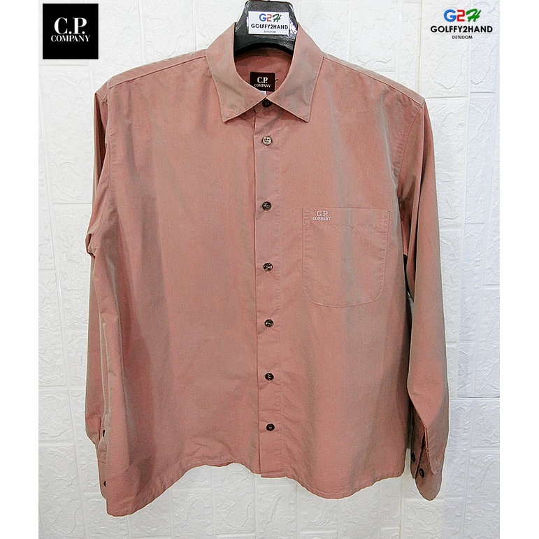 C.P. Company แท้ อก45 เสื้อเชิ๊ตแขนยาวสีเบมเหลื่อมหรู