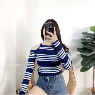 เสื้อไหมพรมแขนยาวเว้าไหล่🛼💕