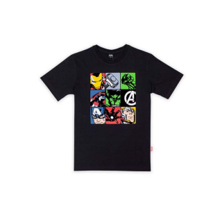 Marvel Men Avengers Flock Print T Shirt - เสื้อยืดผู้ชายลายอเวนเจอร์ สินค้าลิขสิทธ์แท้100% characters studio