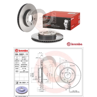 09 C651 11 จานเบรค ล้อ F (ยี่ห้อ BREMBO) รุ่น Std MAZDA CX-3 1.5D, 2.0 ปี 2015-&gt;