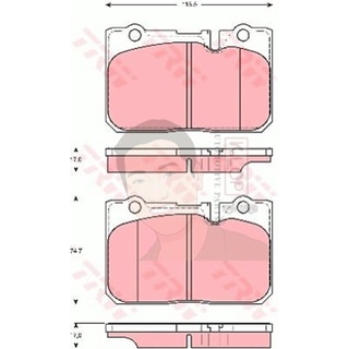 GDB3226 ผ้าเบรค-หน้า(TRW) (เนื้อผ้า COTEC) LEXUS LS400 93, ARISTO (ใช้ได้กับรถที่เปลี่ยน คาลิปเปอร์ เป็น Aristo ด้วย...