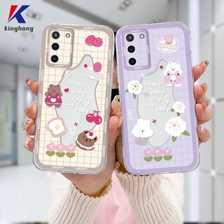 ใส เคสมือถือ For Samsung A12 A32 A52 A13 A13LITE A23 A03 A51 A03S   S A50 A20S J7 Prime A02S A20 A50S    A30S A52S A30 M12 M01S  กันรอยกล้อง ลายหมี กระต่าย คุณภาพสูง สําหรับ เคสโทรศัพท์