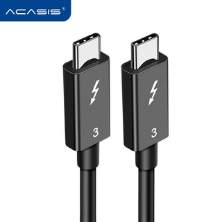 Acasis Thunderbolt 3.0 สายเคเบิล 0.5 ม. / 0.7 ม. รองรับการชาร์จ 100W / 40Gbps การถ่ายโอนข้อมูล Usb C เป็นสายเคเบิล Usb C