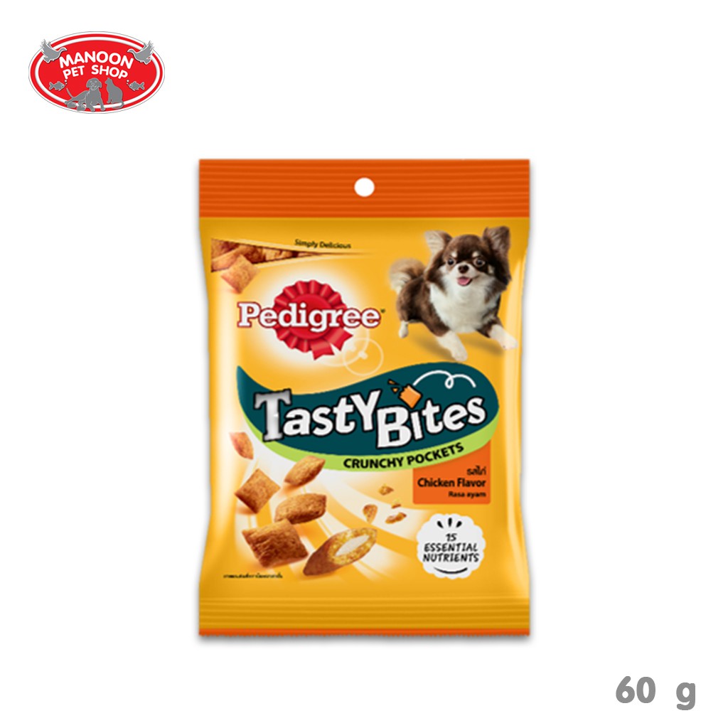 สินค้ารวมส่งฟรี⚡ [MANOON] Pedigree Tasty Bites all Flavor 50-60g  ขนมสำหรับสุนัข ❤️ Chicken COD.เก็บเงินปลายทาง