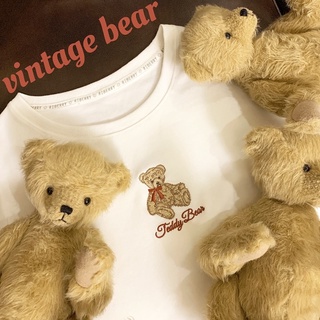 Teddy Bear Logo T-Shirt เสื้อยืดหมี ปักลายหมี เสื้อหมี เสื้อยืด โอเวอร์ไซส์ oversize KF002