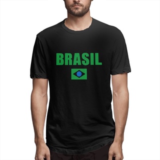 เสื้อผ้าผชLlm เสื้อยืดแขนสั้นลําลอง พิมพ์ลายธงชาติฟุตบอล Brazilian Country คุณภาพสูง พลัสไซซ์ แฟชั่นสําหรับผู้ชายS-5XL