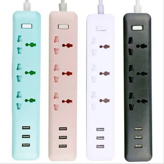 รางปลั๊ก USB 2.1A แบบชาร์จเร็ว 3 พอร์ต สายยาว 1.8 เมตร ปลั๊กพ่วง ปลั๊กไฟUSB ปลั๊กชาร์จ USB