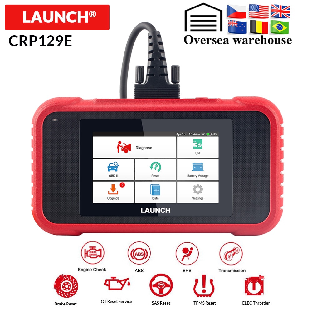 LAUNCH X431 CRP129E obd2 eobd รหัส reader รองรับเครื่องยนต์ ABS SRS AT+น้ํามันเบรก SAS ETS TMPS Rese