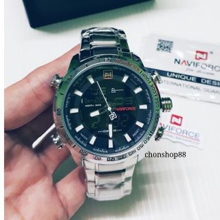 #พร้อมส่ง⌚NAVIFORCE นาฬิกาข้อมือชาย กันน้ำ100%  2ระบบ สายหนัง