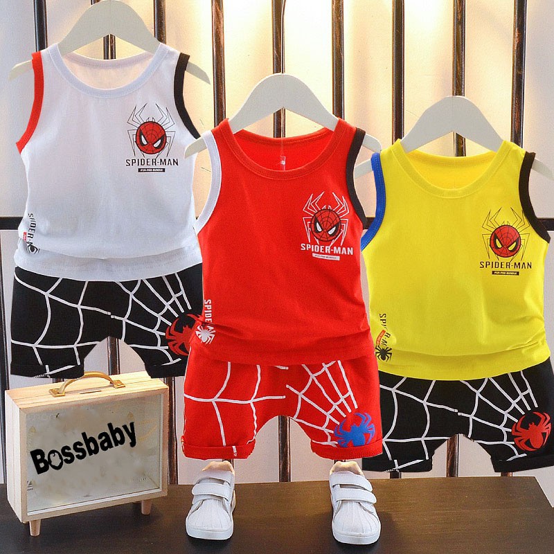 (ผลิตภัณฑ์ VIETAMES) COMBO of 3 ชุดบอดี้สูท Spider-Man สําหรับทารกตั้งแต่ 7kg-26kg.