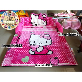 ที่นอนโซฟาหัวตุ๊กตามีหัวเตียงถอดซักได้ 3in1ลายคิตตี้ พับนั่งเป็นโซฟากางออกเป็นเตียง มีซิปถอดซักได้