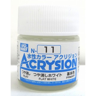 Mr.Hobby สีสูตรน้ำ Acrysion N11 Flat White สีน้ำสำหรับพลาสติกโมเดล กันพลา