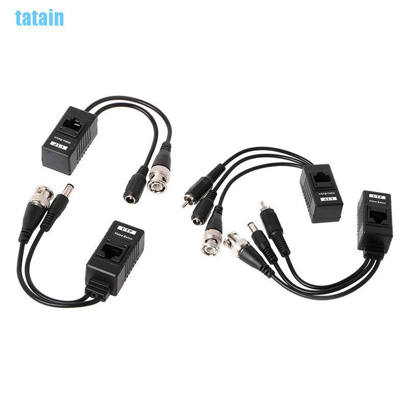 ( Ta ) 1 คู่ Bnc To Rj45 Passive Video Power + Audio Balun ตัวรับส่งสัญญาณสําหรับกล้องวงจรปิด Cz