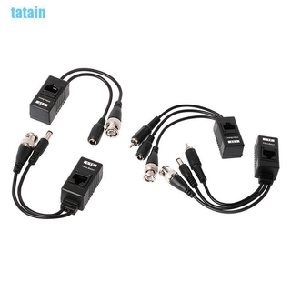 ( Ta ) 1 คู่ Bnc To Rj45 Passive Video Power + Audio Balun ตัวรับส่งสัญญาณสําหรับกล้องวงจรปิด Cz