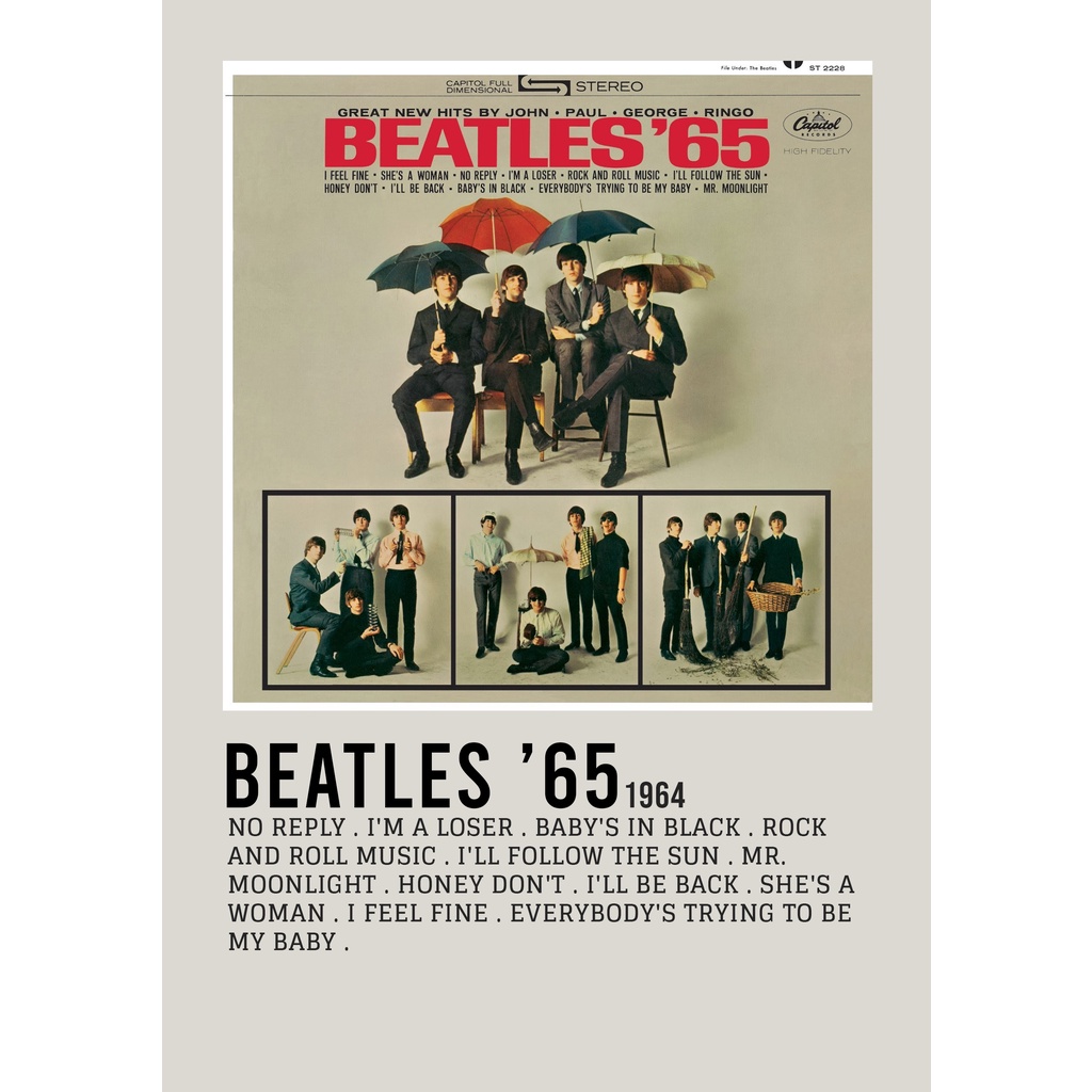 ฝาครอบโปสเตอร์ อัลบั้ม Beatles 65 โดย The Beatles สําหรับ Room/Barber Gym