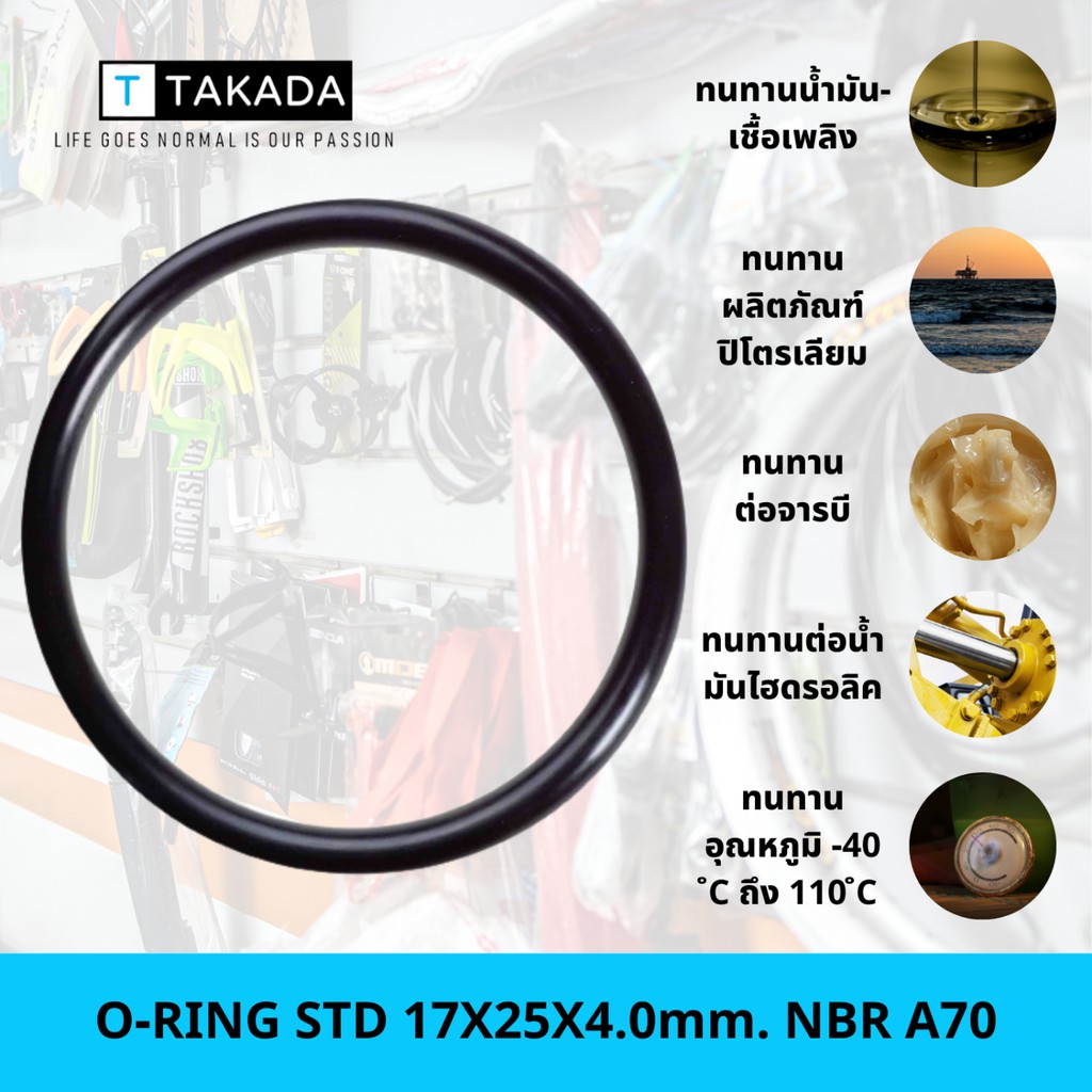 O-RING STD 17X25X4.0mm. NBR A70