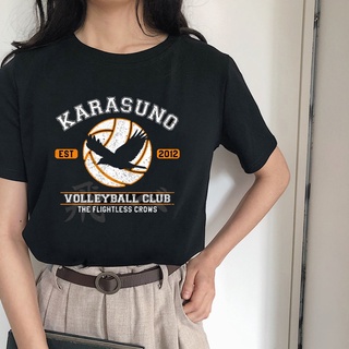 T-shirt  เสื้อยืด พิมพ์ลายกราฟฟิค haikyuu karno fly สไตล์ฮาราจูกุ สําหรับผู้หญิงS-5XL