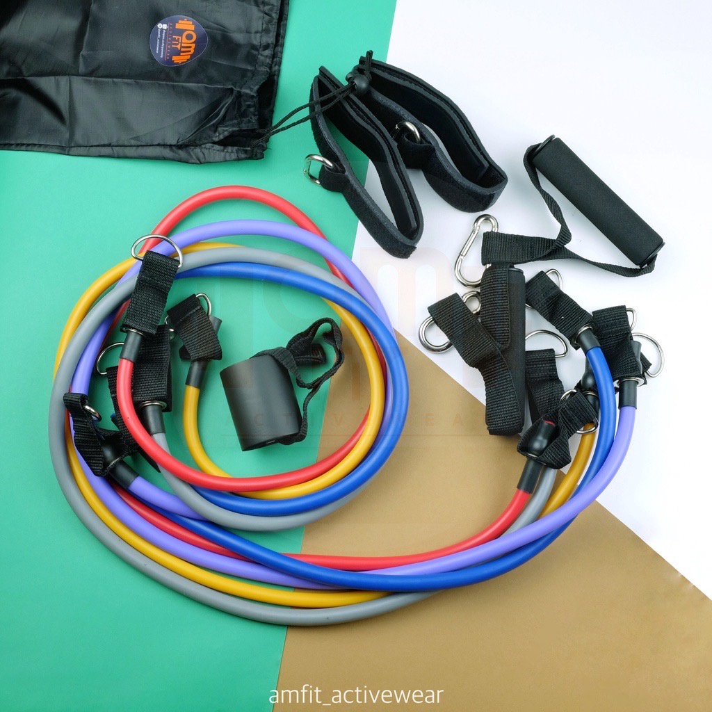 🔹octave🔹ยางยืดหูจับ แทนดัมเบล สายแรงต้าน 5 ระดับ ใช้ เล่นเวท สร้างกล้ามเนื้อ Resistance Band - รูปที่ 2