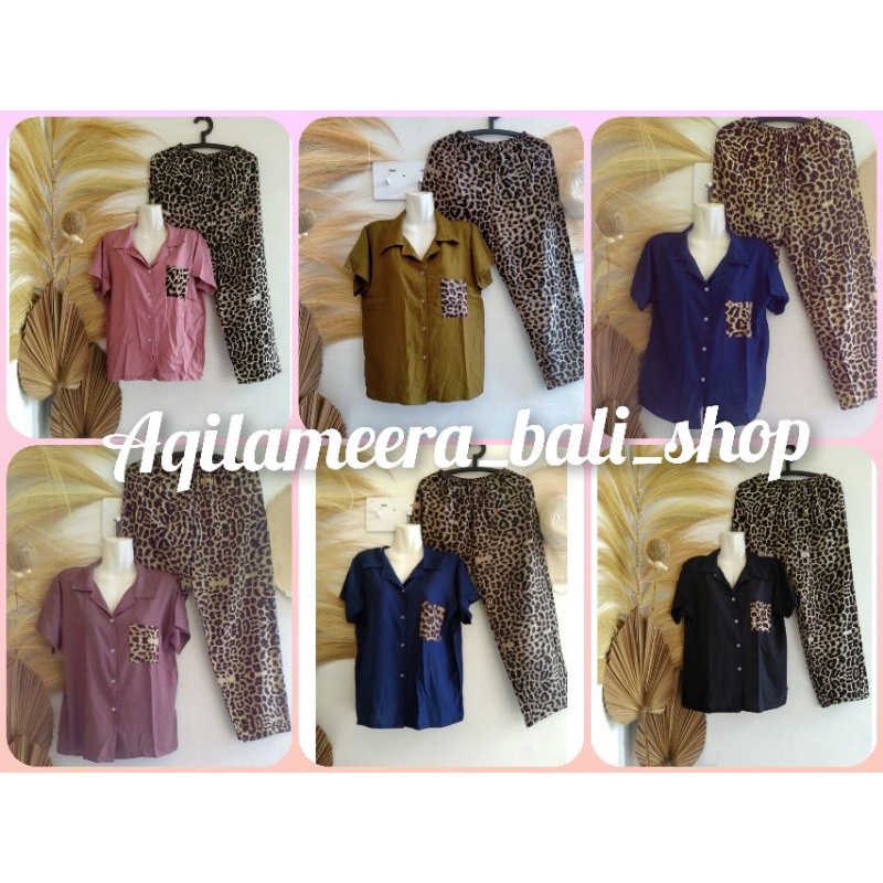 ชุดคอปก Ombre ลายเสือดาวเรยอน Balinese