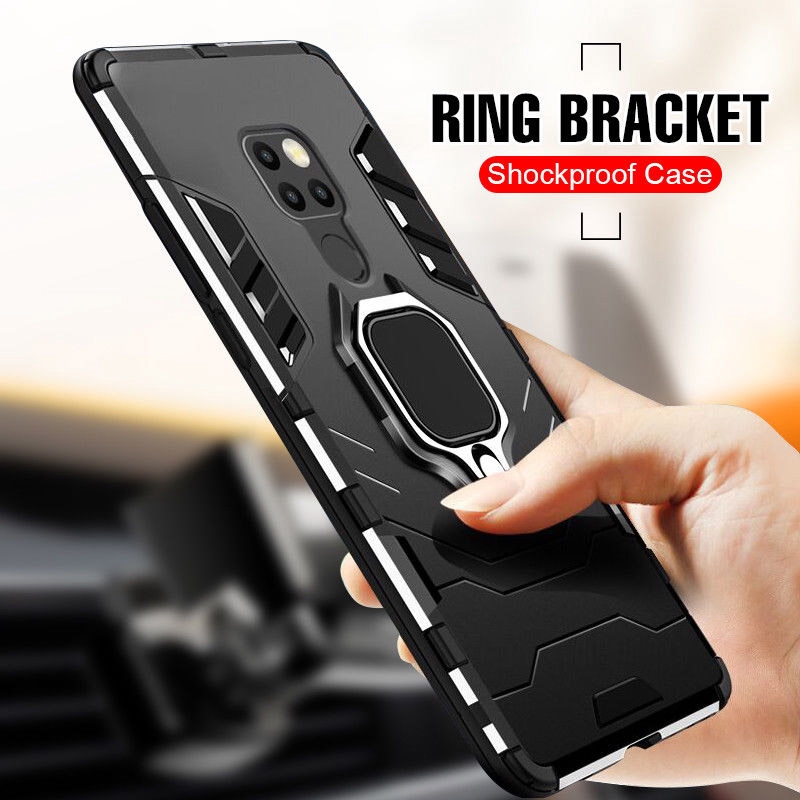 สําหรับ Huawei Mate 20 Mate 20 Pro Mate 20 X Mate 20 Lite Hybrid Slim ผู้ถือแหวนกันกระแทกเกราะกรณีแม