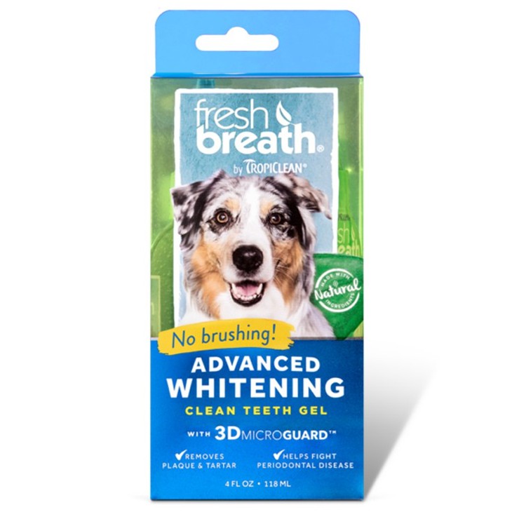 Tropiclean Fresh Breath Advanced Whitening Clean Teeth Gel 4 Fl.OZ (118ml) เจลทำความสะอาดฟันสุนัข ฟันขาว