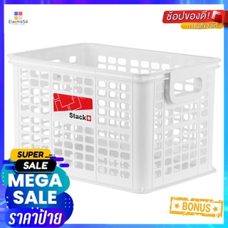 กล่องซ้อนได้ STACKO DT45 M 38.3x27.7x24 ซม. สีขาวSTACKABLE STORAGE BOX STACKO DT-45 M 38.3 X 27.7 X 24CM WHITE