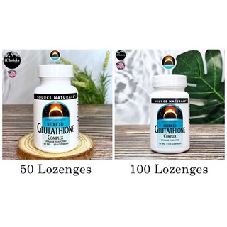 กลูตาไธโอน รสส้ม แบบเม็ดอม Source Naturals® Reduced Glutathione Complex, Orange Flavored 50 mg 50 or 100 Lozenges