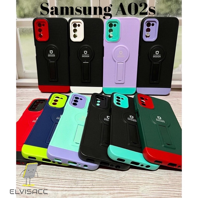 เคส SAMSUNG GALAXY A02S / SAMSUNG GALAXY A02S ขาตั้งลายพราง FOLDING SOFTCASE