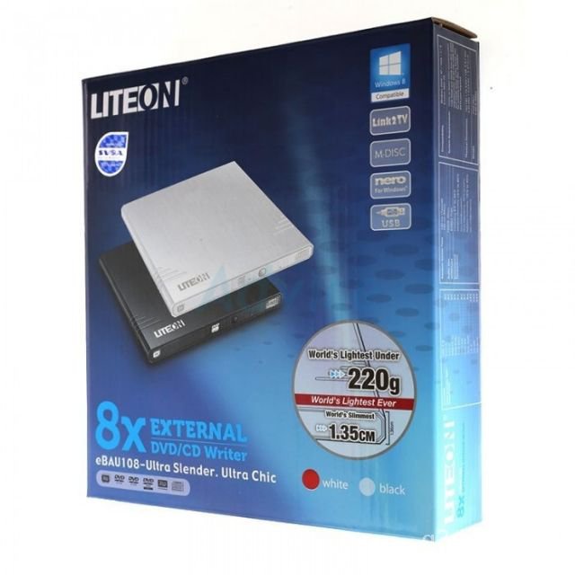 LITEON Ultra Slim USB Powered External DVD/CD Writer Plug & Play