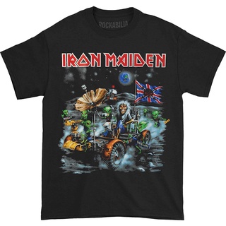 เสื้อยืดผ้าฝ้ายพิมพ์ลาย เสื้อยืดคอกลมแขนสั้นผ้าฝ้ายพิมพ์ลาย Iron Maiden Knebworth Moonbuggy แฟชั่นสําหรับผู้ชาย