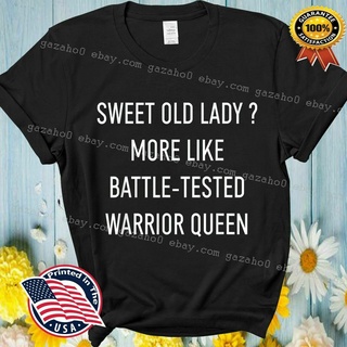 เสื้อยืดผู้ชาย เสื้อยืด คอกลม พิมพ์ลายการ์ตูน Geek Crew Neck All-match Sweet Old More Like Battle Tested Warrior Queen ส