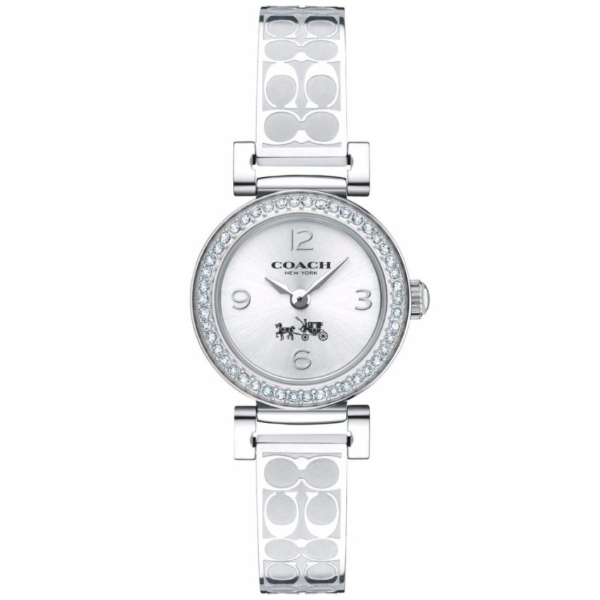 COACH Women's Madison Fashion Bangle Watch Silver/Silver Watch 14502201(Black)