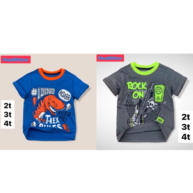 healthex เสื้อยืดงานแท้สกรีนลายไดโนเสา/กีฟ้าเป็นปักปนสกรีน