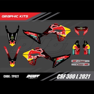 สติ๊กเกอร์วิบาก Honda CRF 300L 2021 ทั้งคัน Graphic kit สติ๊กเกอร์เคลือบเงา สุดคุ้ม