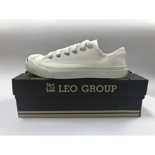 LEO`GROUP รองเท้าผ้าใบหัวแจ็ค สตายชิวๆ คลูๆ สีขาว