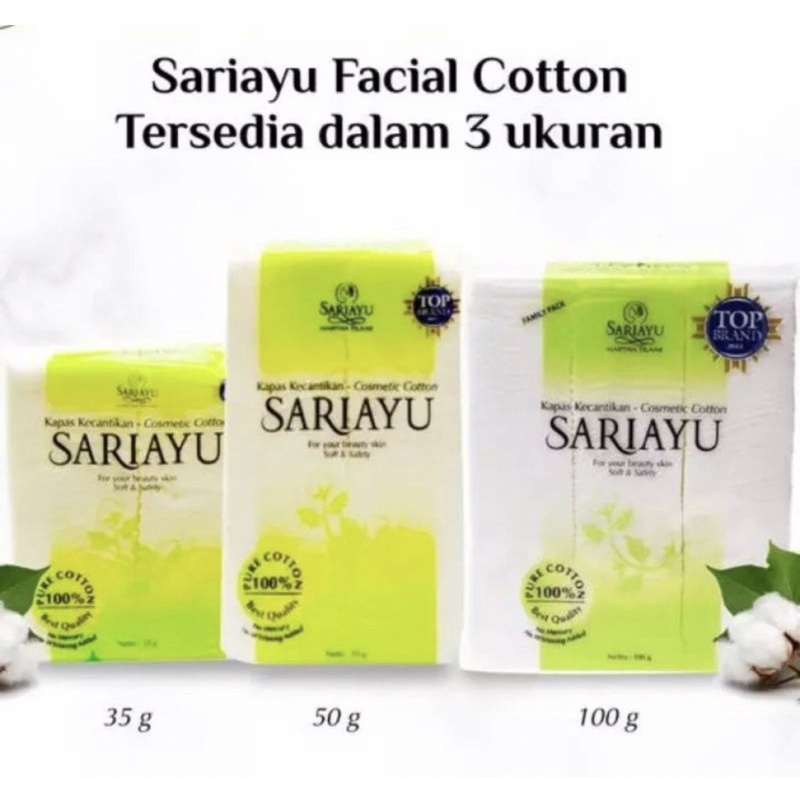 •JEJU• SARIAYU MARTHA TILAR BEAUTY COTTON 35gr, 50gr & 100gr | สําลีหน้า | สําลีเช็ดหน้า