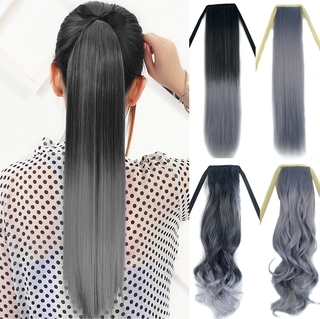 วิกผมหางม้าสังเคราะห์ สีเทา 6 สี สําหรับผู้หญิง