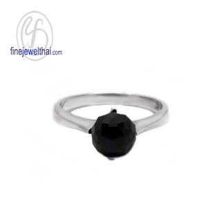 Finejewelthai แหวนนิล-แหวนเงิน-นิลแท้-แหวนประจำเดือนเกิด/ Black-Spinel-Onyx-Silver-Ring - R1015on