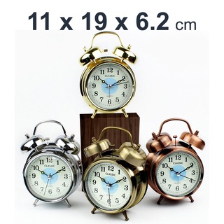   นาฬิกาปลุก สไตล์วินเทจมีไฟหน้าจอ (คละสี) TWIN BELL&amp; ALARM CLOCK 2030 รุ่น Clock-2030-04a-Song