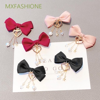 MXFASHIONE New Headwear Ponytail Holder Duckbill Clips Bow Hair Clip Women Pearl Hair Accessories Tassel Hairgrips Girls Barrettes/Multicolor