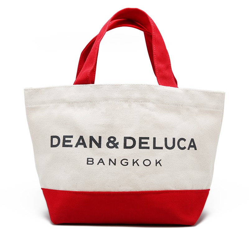 RED & NATURAL CANVAS BANGKOK TOTE
