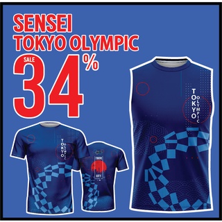 🌈โค้ดSENSEIOMGลด15%🌈เสื้อแขนสั้นพิมพ์ลาย(หน้า-หลัง) SENSEI ลายRUN-OLYM4