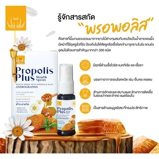 VITARA PROPOLIS PLUS MOUTH SPRAY 12ML.สเปรย์ระงับกลิ่นปาก สูตรพรอพอลิส ผสมฟ้าทะลายโจร [9432]