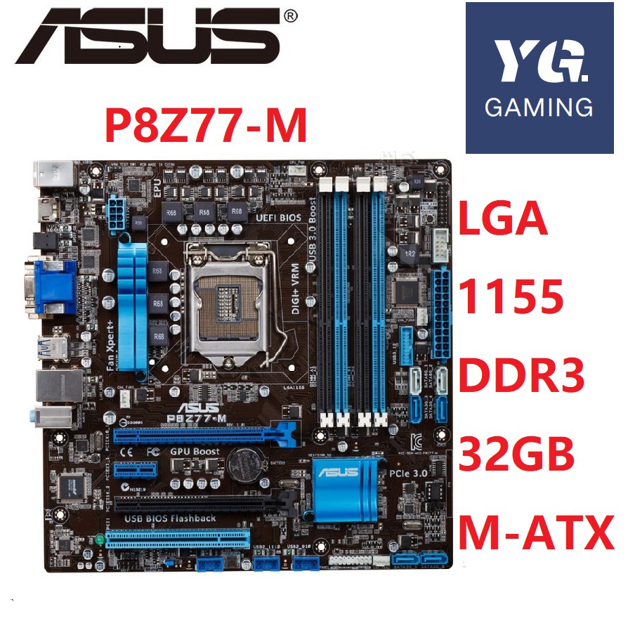 Asus P8Z77-M Desktop Motherboard Z77 Socket LGA 1155 i3 i5 i7 DDR3 32G uATX UEFI BIOS Original Used Mainboard On Sale