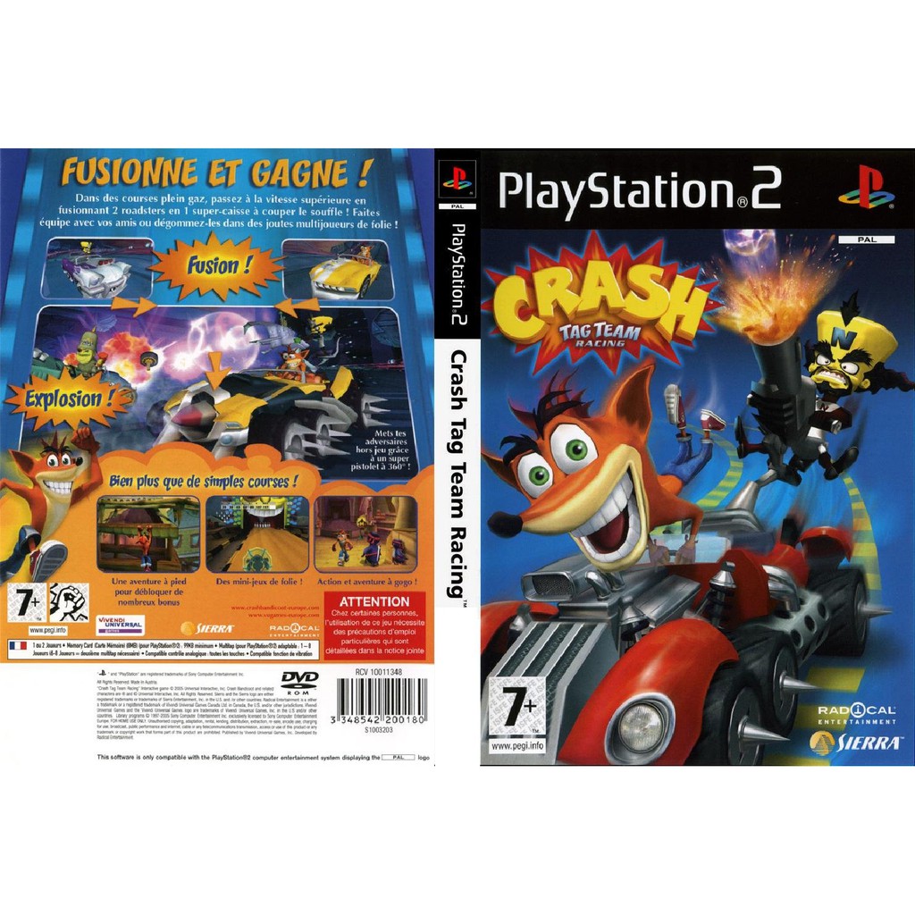 แผ่นเกมส์ PS2 (ส่งไว) เกมแนวขับรถแกล้งกันไล่ยิงกัน  Kart Racing เล่นได้2คน